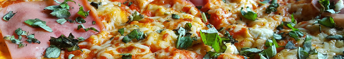 Eating Italian Pizza at Sicily Pizza & Pasta restaurant in Spring, TX.